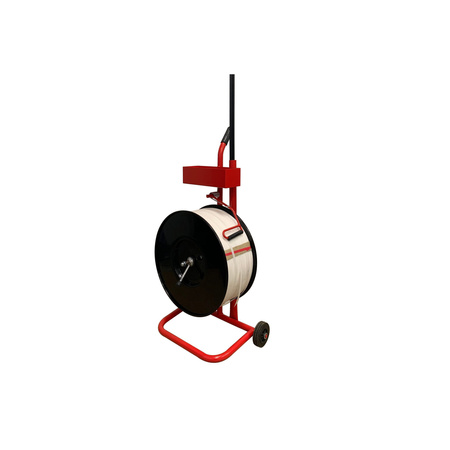 Wózek - Odwijacz do taśm spinających PP PET | fi 200 mm | z listwą | czerwony