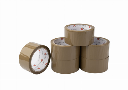 Taśma pakowa HOTMELT 48×66 mm | brązowa | STRONG STARLINE