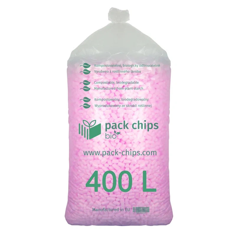 Wypełniacz skrobiowy Pack Chips Bio różowy - worek 400 l