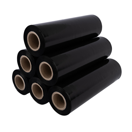 Folia stretch minirap 0.75 kg | 23 µm | 25 cm | fi38 | czarna