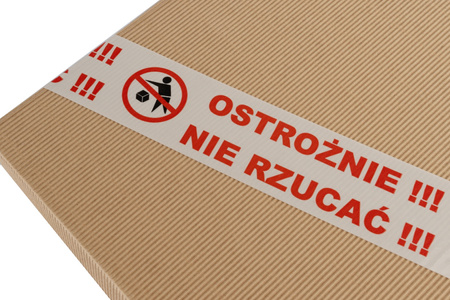 Taśma pakowa z nadrukiem | AKRYL | 48×50 | OSTROŻNIE NIE RZUCAĆ