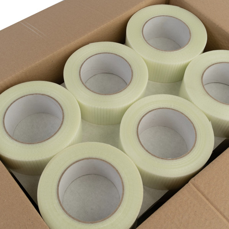 Taśma pakowa zbrojona filament | SMART | SOLVENT | 48×50 | transparentna