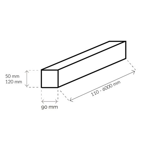 Stopa paletowa tekturowa PallRun® szer. 90 mm | wys. 50–120 mm | dł. 11–600 cm | brązowy