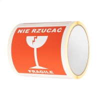 Etykiety ostrzegawcze | NIE RZUCAĆ FRAGILE | 100 x 100 | 100 szt.