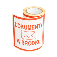 Etykiety ostrzegawcze | DOKUMENTY W ŚRODKU | 100 x 100 | 100 szt.