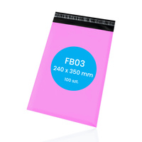 Foliopaki kurierskie FB03 | 240x350 mm | różowe | 100 szt.